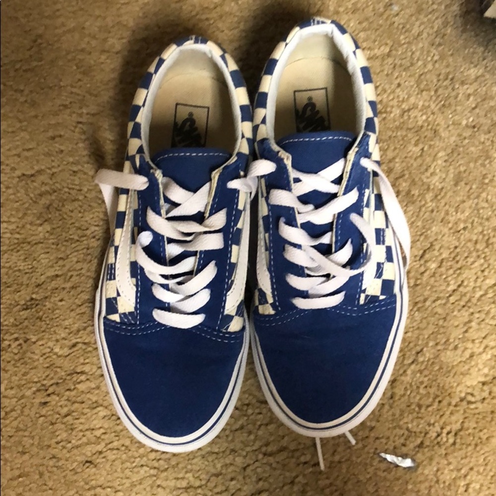 Blue Checkerboard Vans